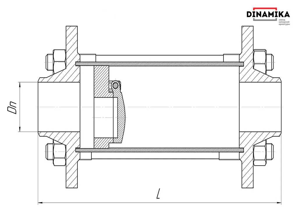 Обратный клапан 19с38нж Ду250 межфланцевый
